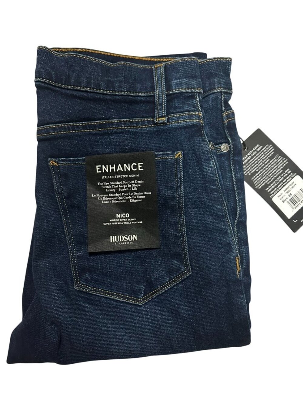 Hudson Nico Super Skinny Jeans Obscurity Wash Womens Size 28 Dark Blue Stretch D